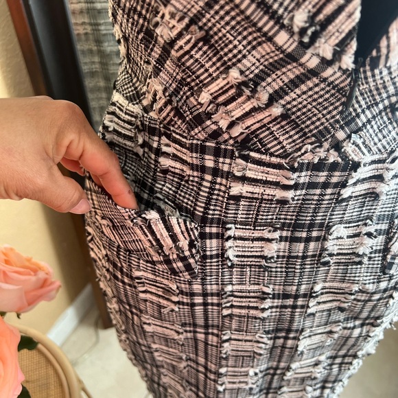 Escada Black and White Checkered Midi Dress size 34 - Picture 8 of 15